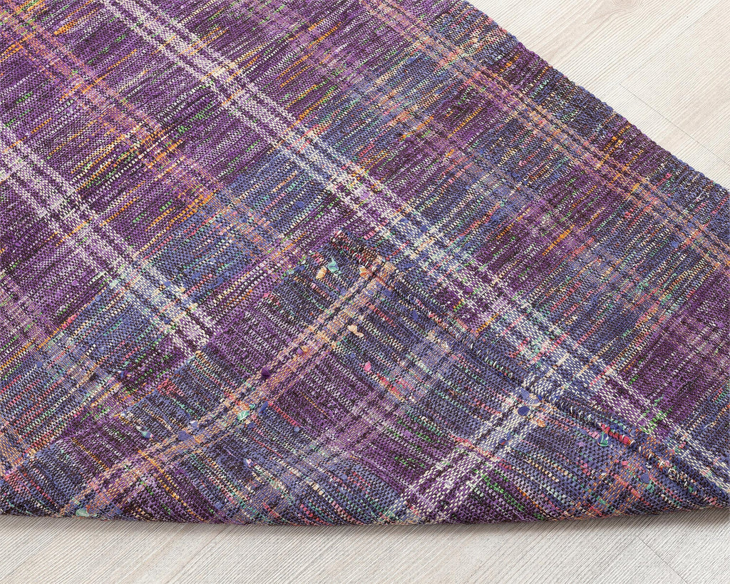 3x10 Handmade Turkish Wool Runner Rug - Purple Blue Vintage Kilim Hallway Rug