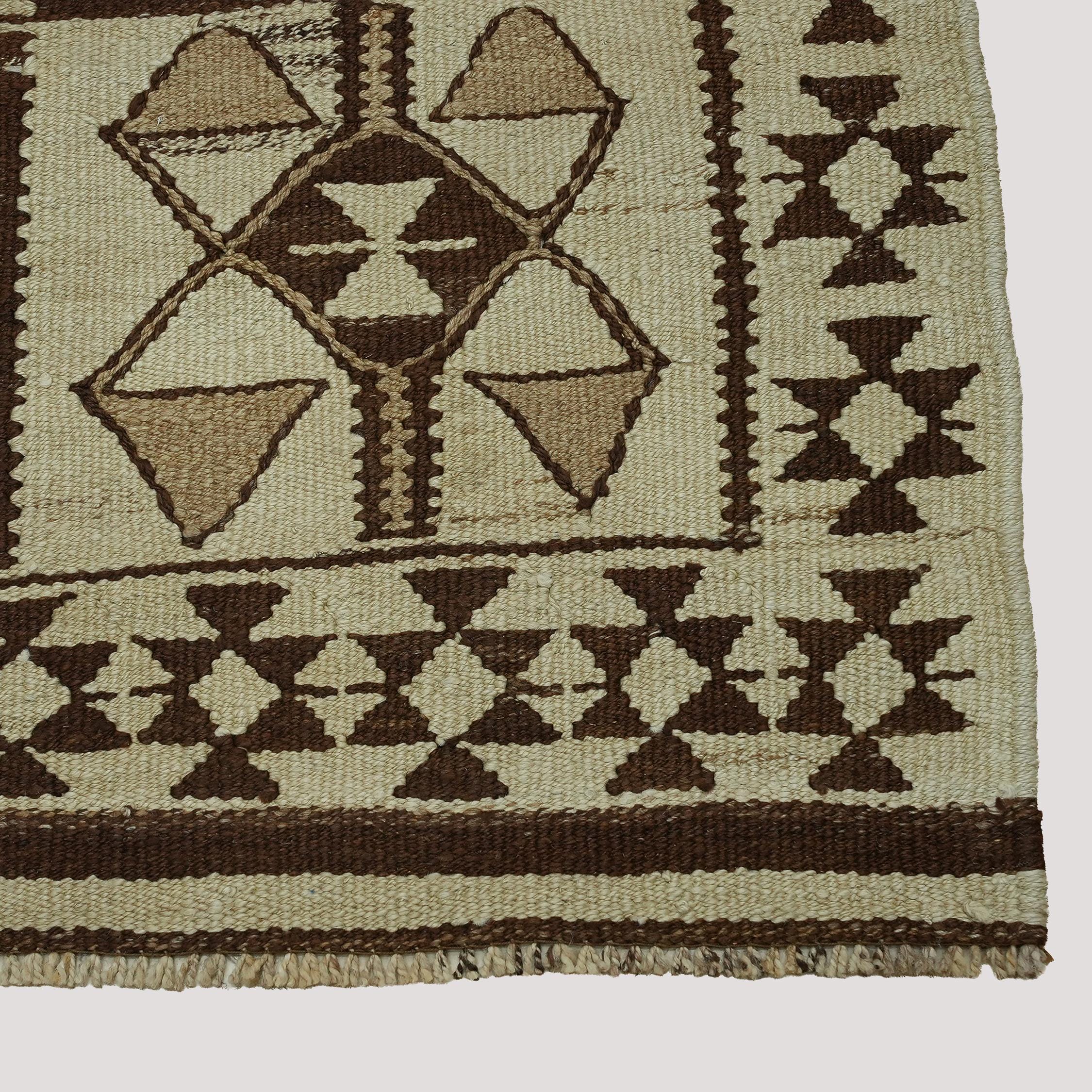 3x11 Beige Vintage Turkish Runner Rug | Antique Wool Runner for Farmhouse Entryway