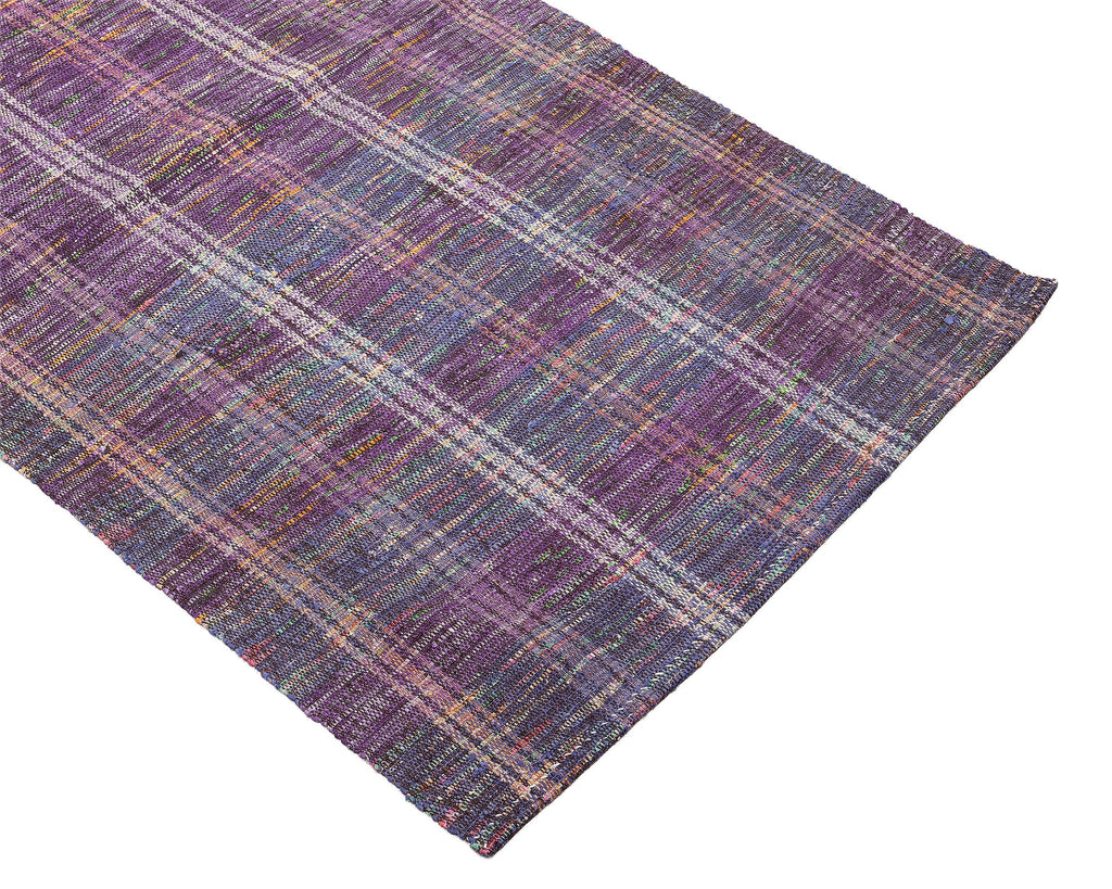 3x10 Handmade Turkish Wool Runner Rug - Purple Blue Vintage Kilim Hallway Rug