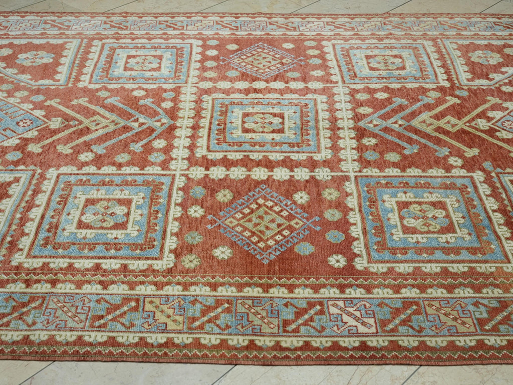Mid Century Antique Anatolian Rug: 6.8"x9.7" Handmade Wool Carpet
