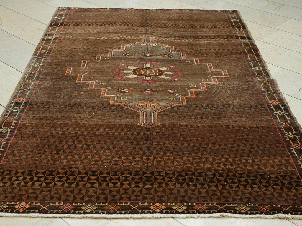 Brown Heriz Design Wool Turkish Kars Carpet Rug,5.3x8 Ft,Luxury Home Decor Rugs.