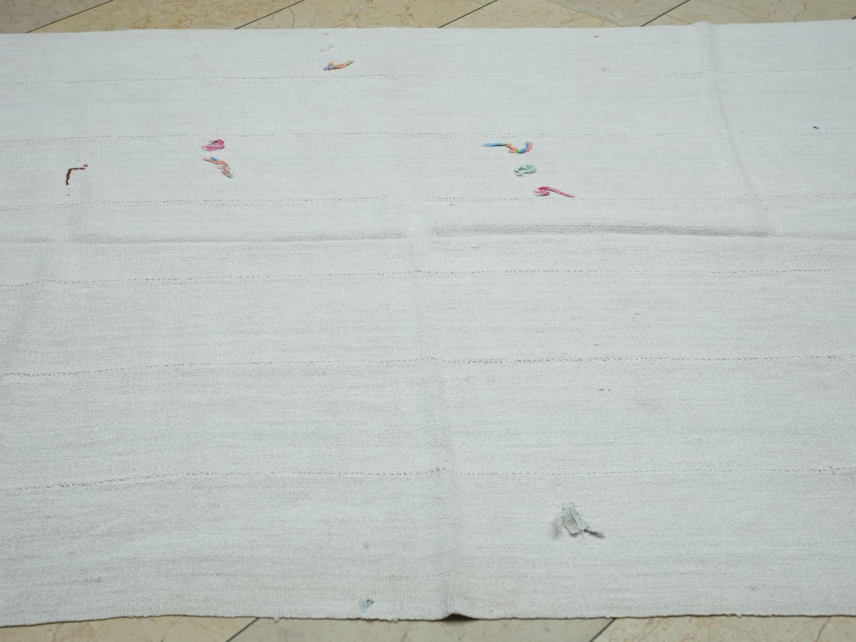 5x8 Plain Of White Handwoven Hemp Kilim Rug: Sweden Home Style Decor Organic Rugs.