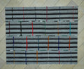 Dark Brown Stripe Gray Kilim Rug: 6.3x7.9 Ft,Mid Century Modern Turkish Rugs.