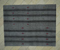 Scandinavian Style Gray & Dark Brown Striped Turkish Kilim Rug: 7.2x9 Feet.