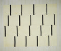 Handmade Scandinavian style Kilim Rug - Cream and Brown Striped Wool Turkish Rugs 8x10