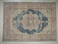 Vintage Turkish Oushak Rug - Navy Blue Wool Oversize 10x14 Feet