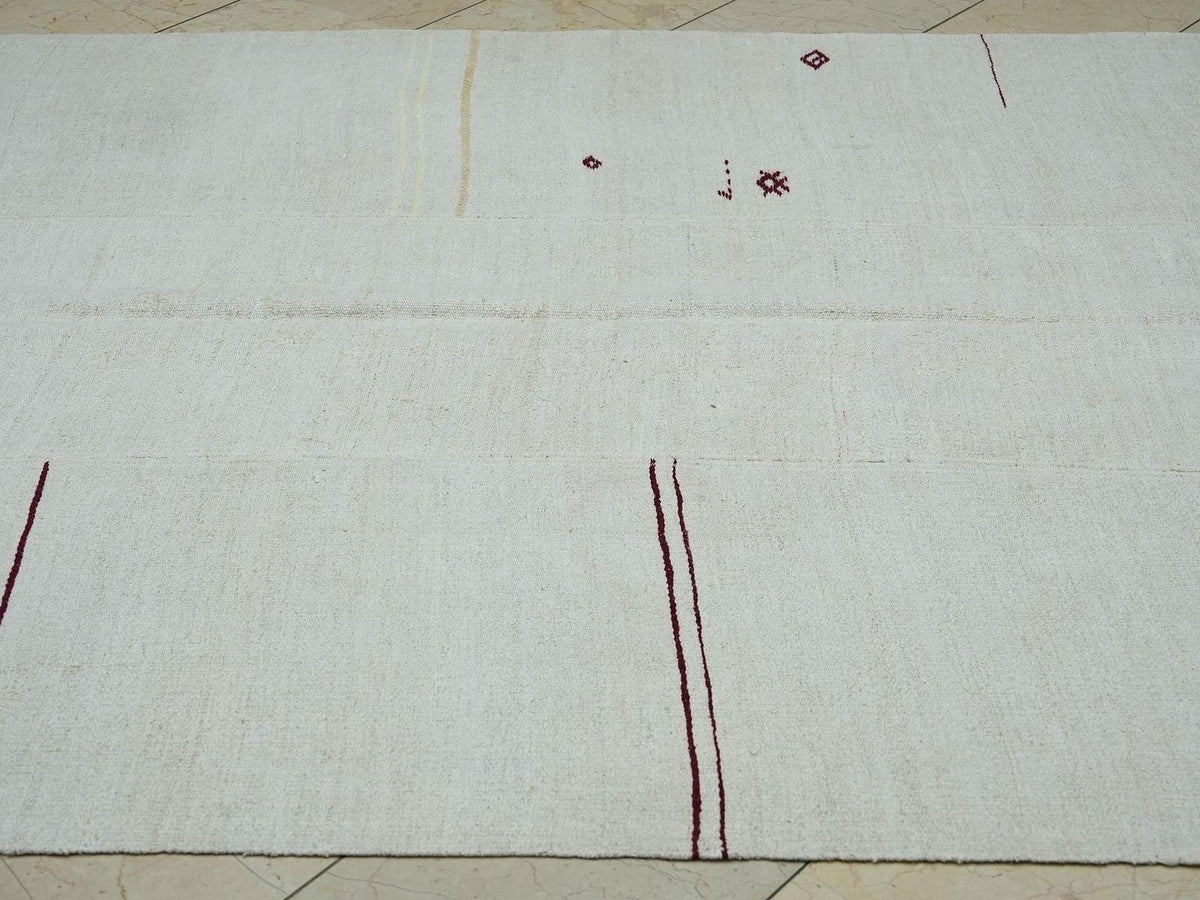 6x9 Handmade Turkish Hemp Patchwork Rug: Stripe Kilim Home Living Decor Rugs.