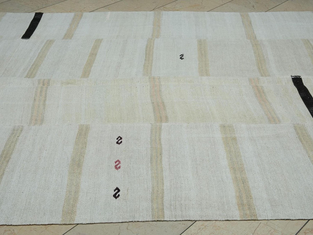 7"x10" Hemp Kilim Patchwork Rug: Vintage Turkish Woven Floor Decor Rugs