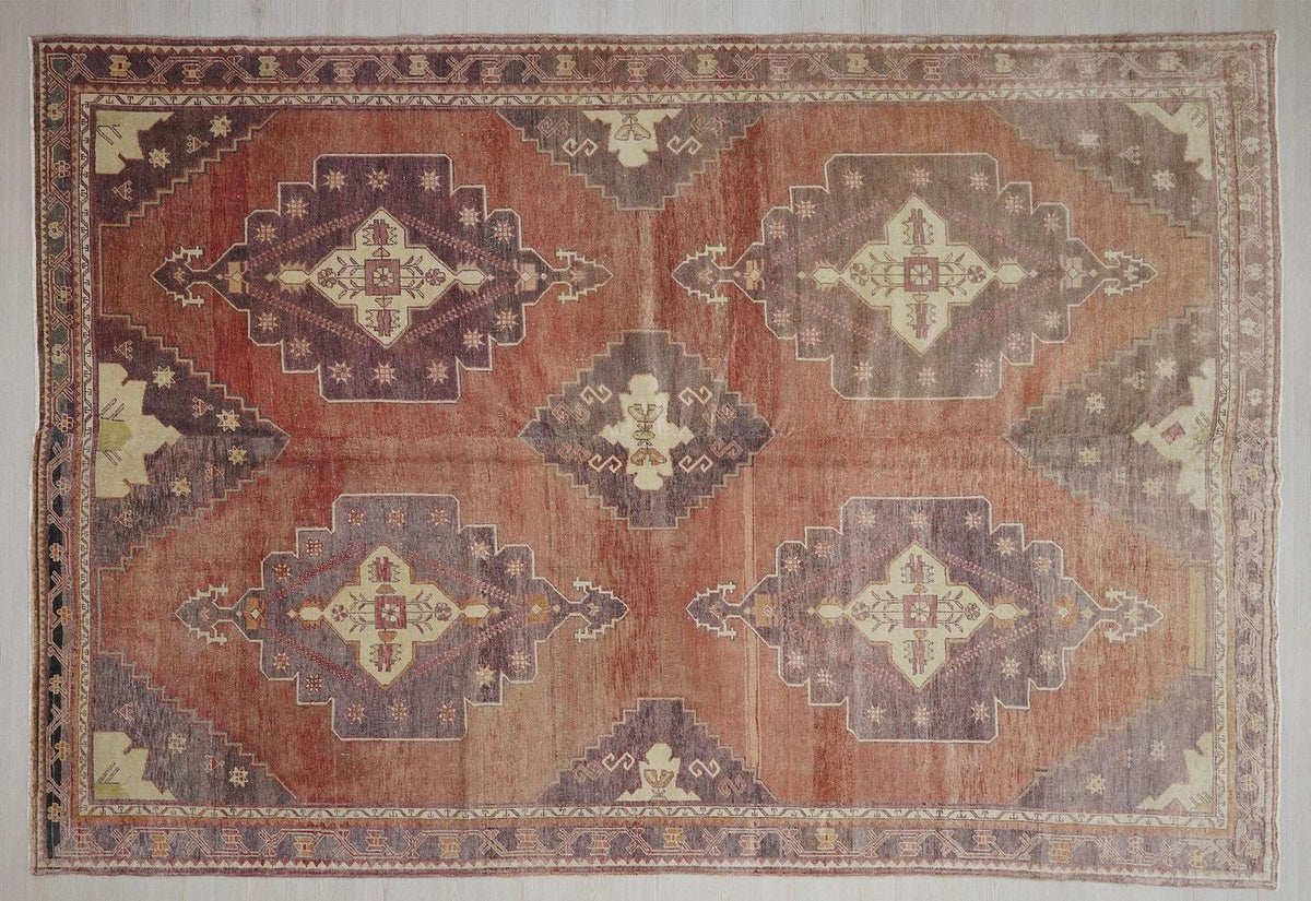 Oversized Antique Sivas Rug: 8x12 Rare Turkish Wool Carpet