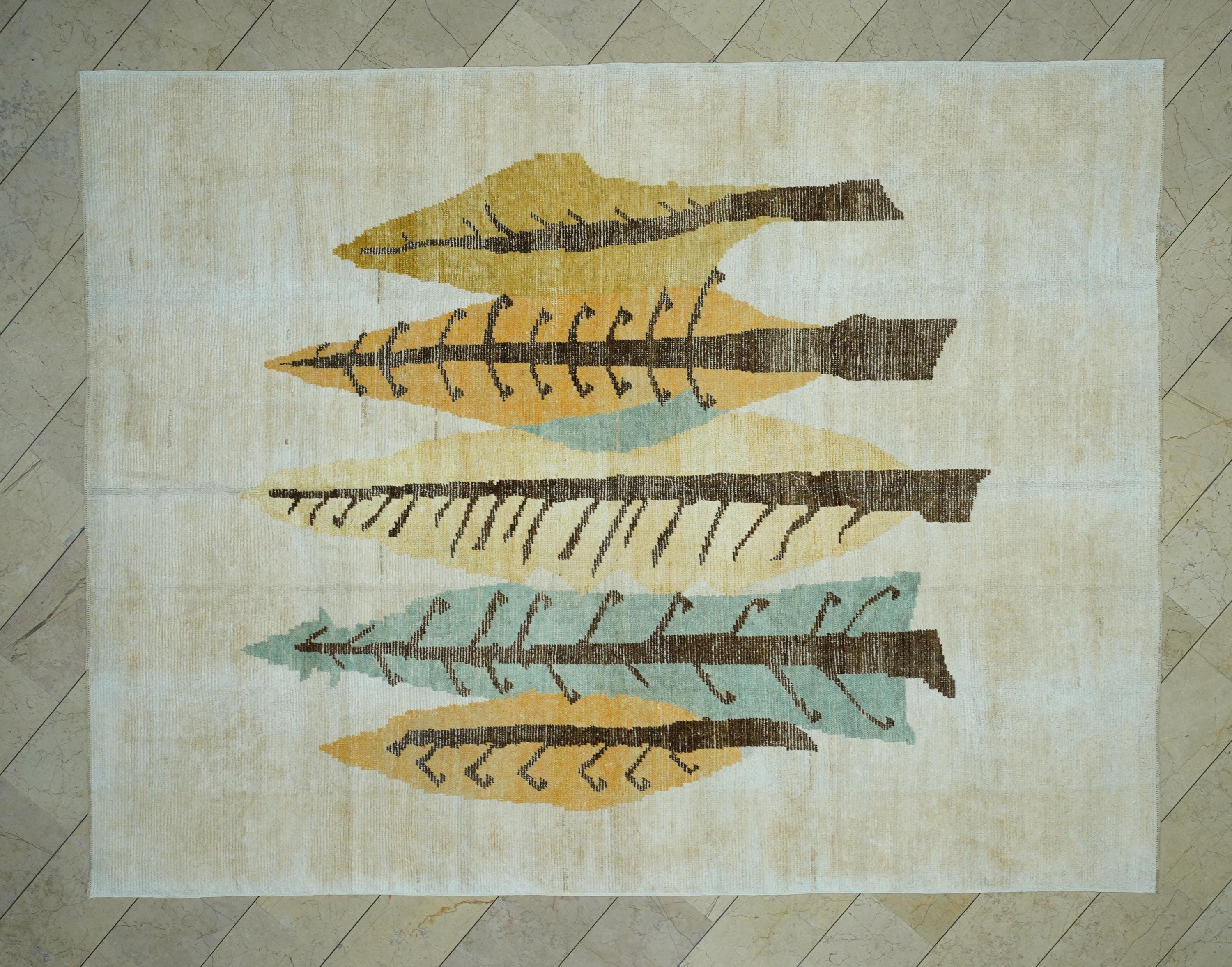 Contemporary Turkish Hemp Rug 9x12: Large Wall Hanging Art Decor Rugs.