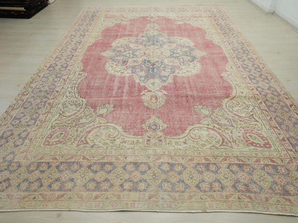 8x12 Oversize Vintage Oushak Rug: Mid-Century Modern Turkish Wool Carpet Rugs,Scandinavian Style.