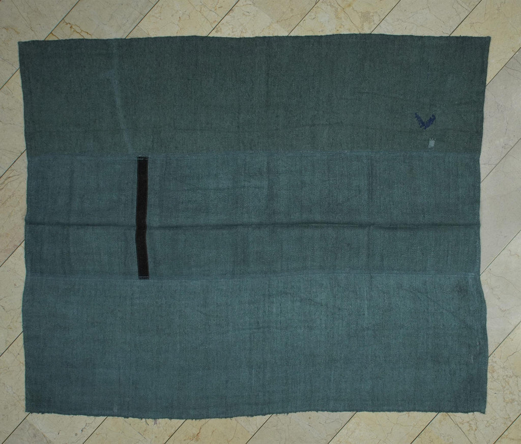 Overdyed Gray Hemp Rug: Mid-Century Modern Flat Weave Rugs,6.3x7.5 Ft