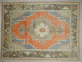 Abstract Kars Area Rug,9x12 Orange,Brown Handmade Turkish Artistic Rugs
