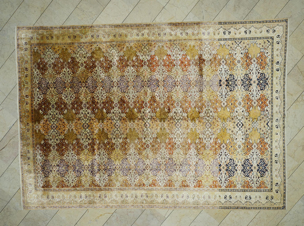 Floss Silk Turkish Rug,8x12 Terracotta Cream Antique Soft Carpet.