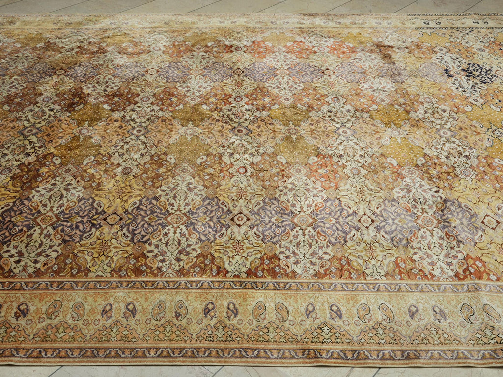 Floss Silk Turkish Rug,8x12 Terracotta Cream Antique Soft Carpet.