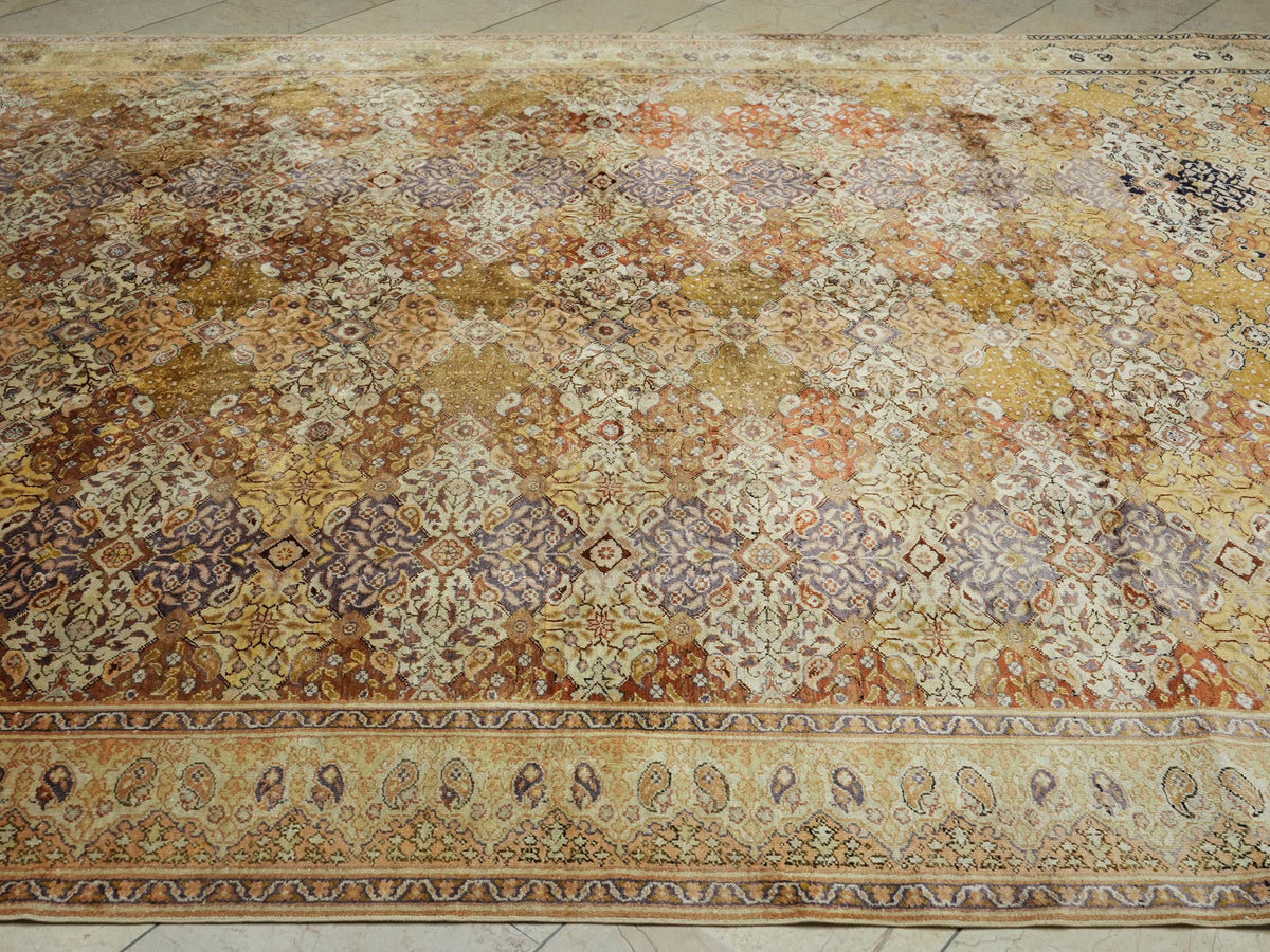 Floss Silk Turkish Rug,8x12 Terracotta Cream Antique Soft Carpet.