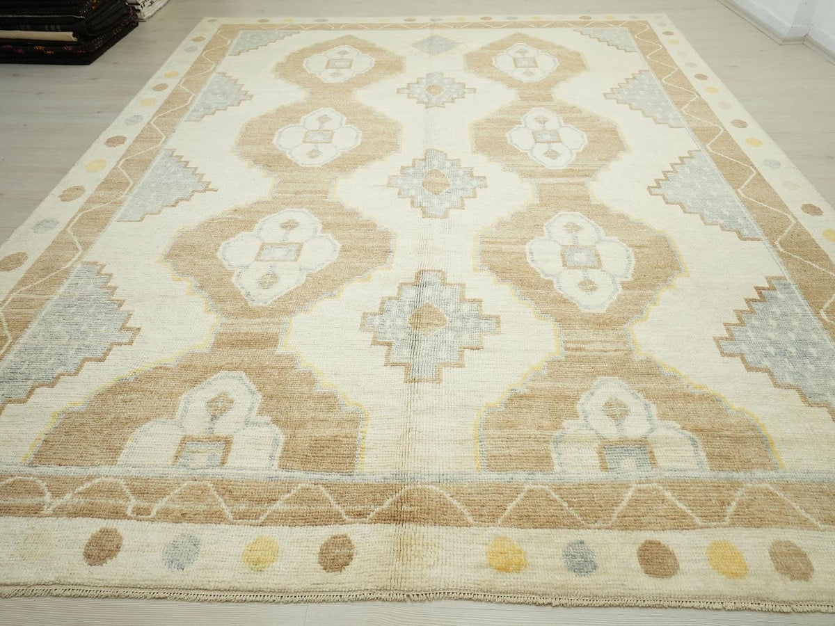 Neutral Soft Wool Kars Rug,9x12 Mid Century Modern Farmhouse Decor Turkish Rugs
