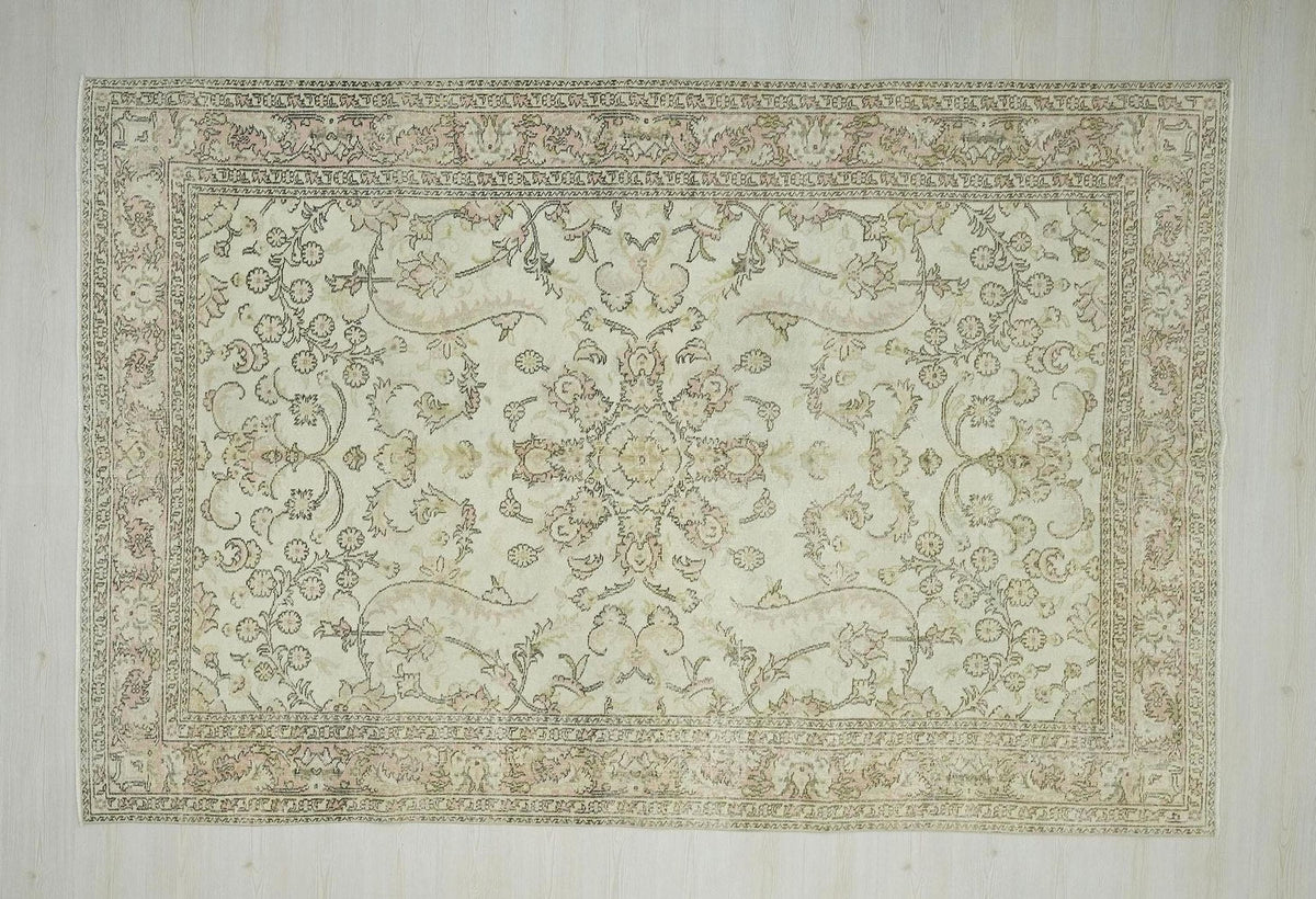 Seasonal Decor Vintage Turkey Oushak Rug: 7x10 Feet, Neutral Colors Area Rugs