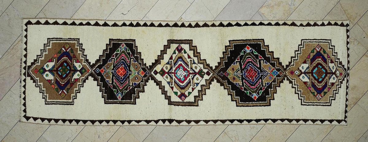 Vintage Turkish Wool Rug Runner: 4x12 Mid-Century Modern Home Hallway Decor Rugs