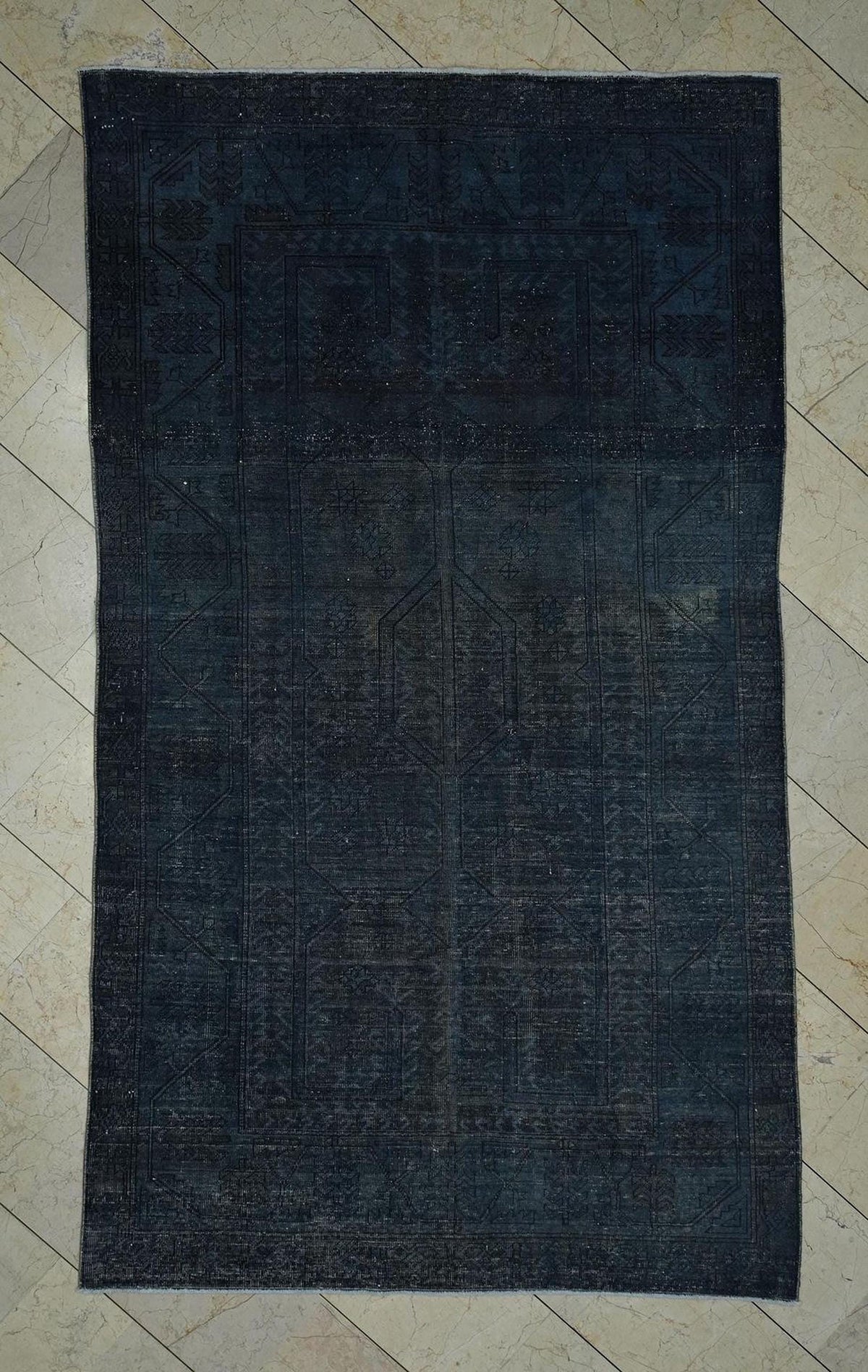 Overdye Gray Turkish Carpet Rug: 4.9"x8.7" Feet,Small Size Rugs