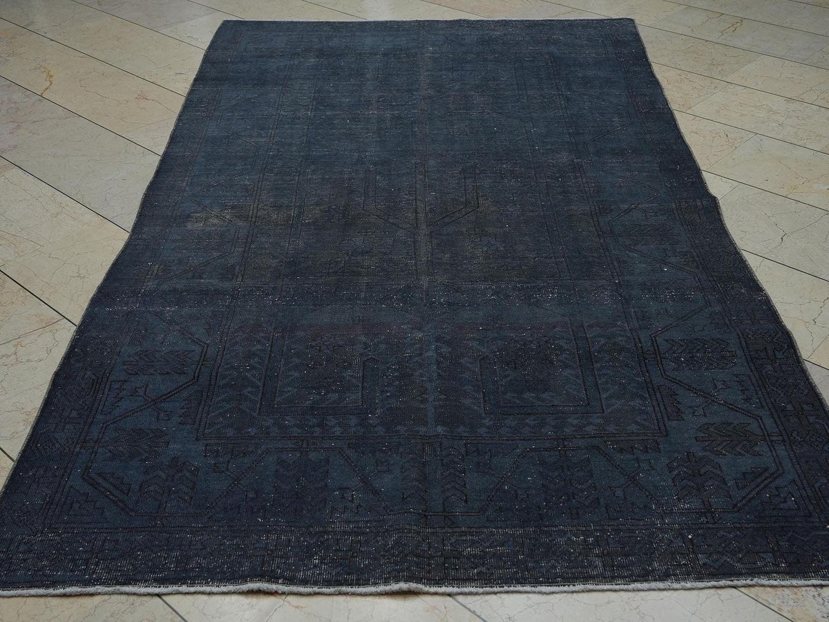 Overdye Gray Turkish Carpet Rug: 4.9"x8.7" Feet,Small Size Rugs