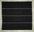 Dark Brown Goat Hair Kilim Rug: 10x11 Square, Turkish Nomadic Flat Woven Tent Rugs.