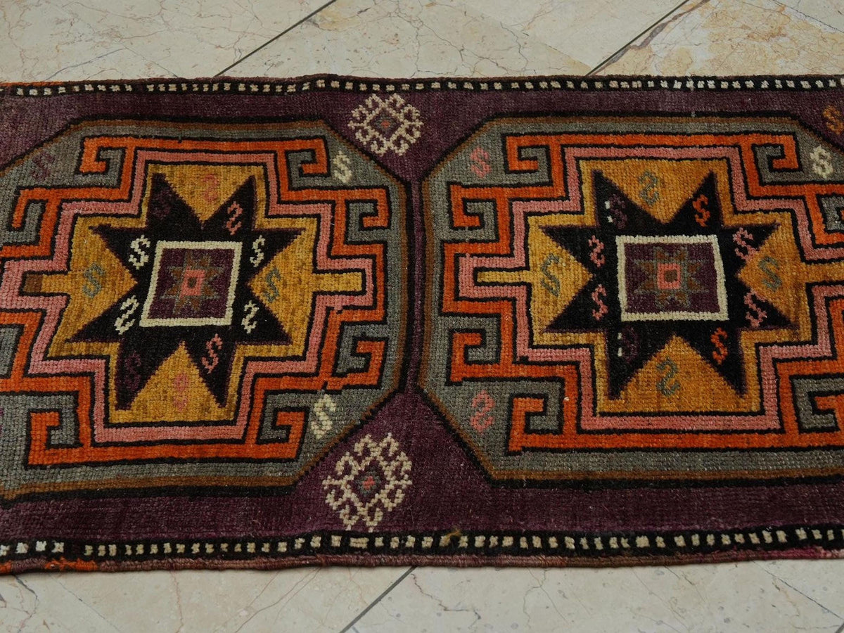 1940s Antique Small Size Turkish Kars Area Carpet Rug:2.2x3.3 Feet,Wall Hanging Rugs