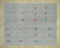 Summer Outdoor Decor: Natural Gray Turkish Kilim Rug, Goat Hair - Cotton Woven Rugs 7x9