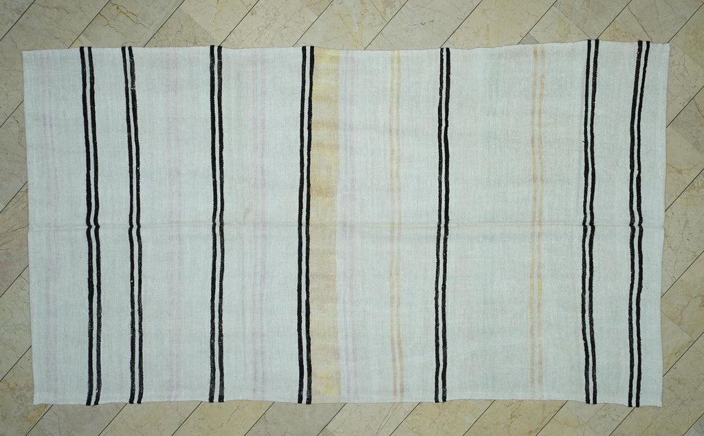 Seasonal Minimal Decor Striped Hemp Kilim Rug: Handwoven Turkish  Eco-Friendly Rugs 7x11,6 Ft.