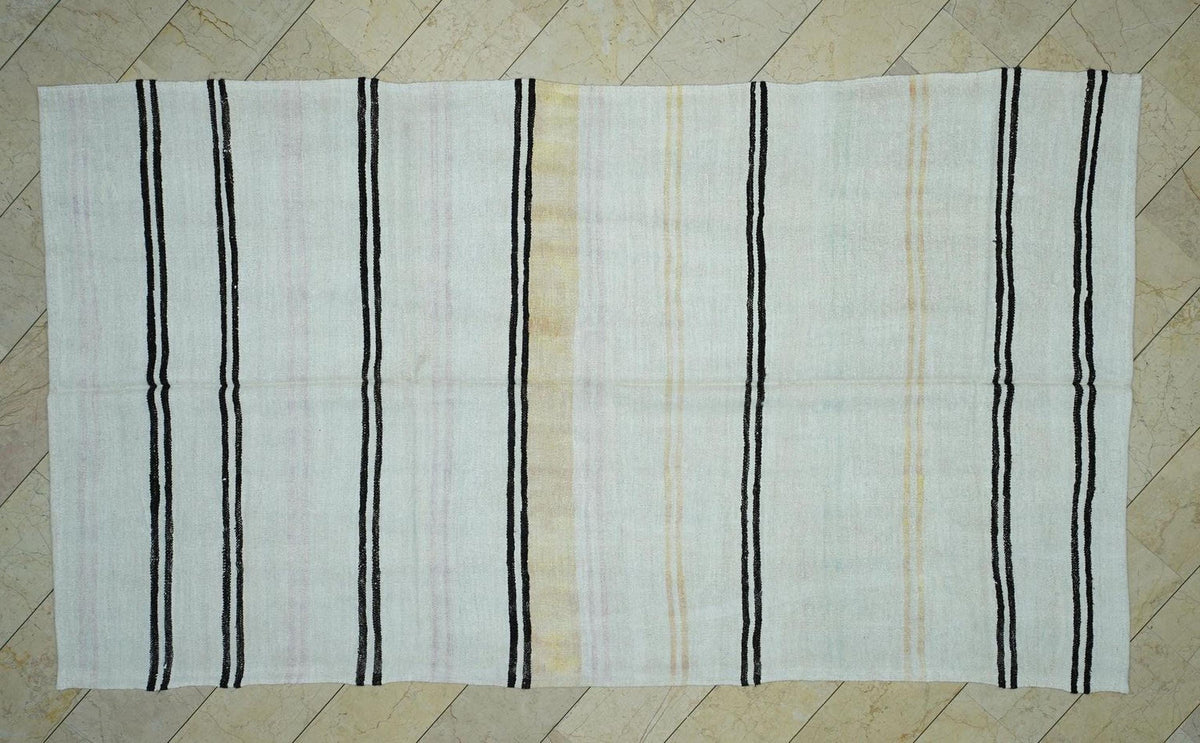 Seasonal Minimal Decor Striped Hemp Kilim Rug: Handwoven Turkish  Eco-Friendly Rugs 7x11,6 Ft.