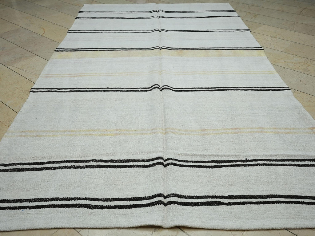 Seasonal Minimal Decor Striped Hemp Kilim Rug: Handwoven Turkish  Eco-Friendly Rugs 7x11,6 Ft.
