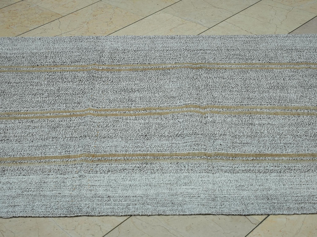 4x12 Flat Weave Gray Turkish Kilim Rug Runner:Mid Century Modern Wide & long Rugs.