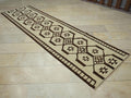 Turkish Kilim Rug Runner: 3x11 Primitive Design Flat Weave Rugs