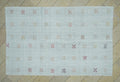 Multi Colors Embroidered White Cotton Kilim Rug,5.7x9 Ft.