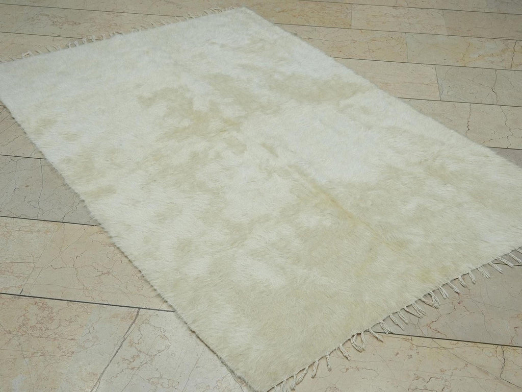 Antique Navajo Style Kurdish Blanket Kilim Rug,4x6 Ft,Cream Color Rugs.