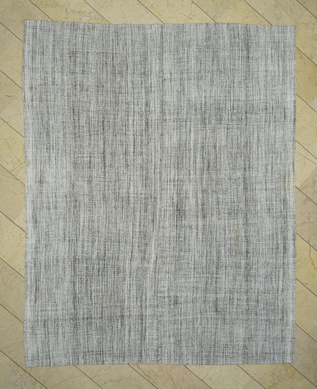 8x10 Primitive Decor Turkish Kilim Rug: Natural ivory Gray Flat Weave Rugs