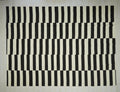 Modern Striped Turkish Kilim Rug: 9.1x12.4 ft, Dark Brown & White Flat Weave Rugs.