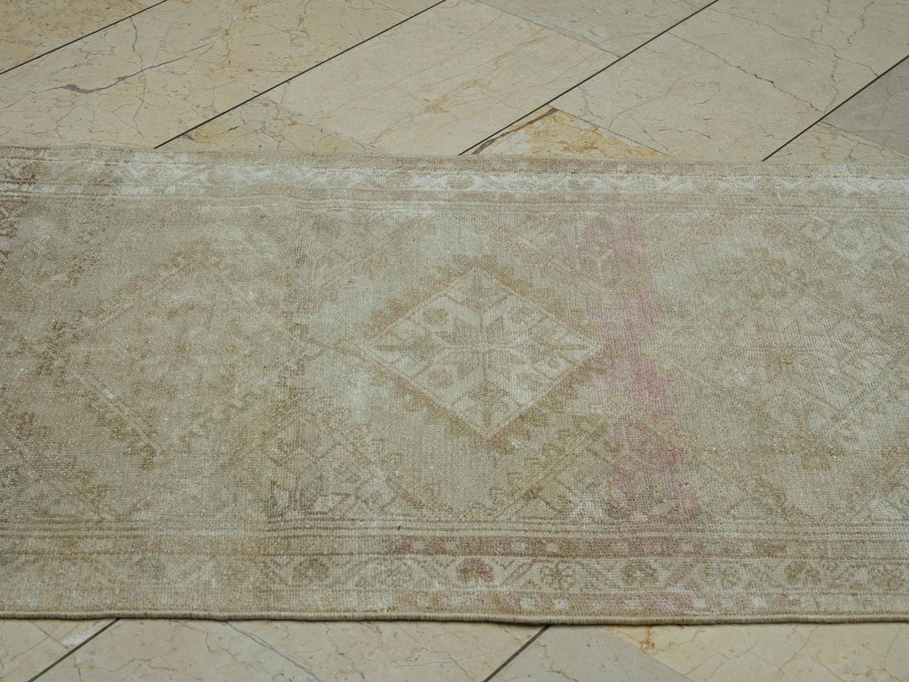 Turkish Rug Runner: Vintage Wool Hallway Carpet Rugs (2.8x9.9 ft)
