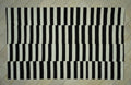 7.5x12 Contemporary Turkish Kilim Rug: Seasonal Decor Dark Brown & Cream Striped Wool Rugs.