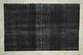 Goat Hair Kilim Rug: 7.2"x11.5" Vintage Turkish Flat Weave Dark Brown Rugs.