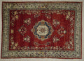 1940s Antique Turkey Malatya Rug: 8x11 Handwoven Wool Double Knot Area Red & Blue Rugs.