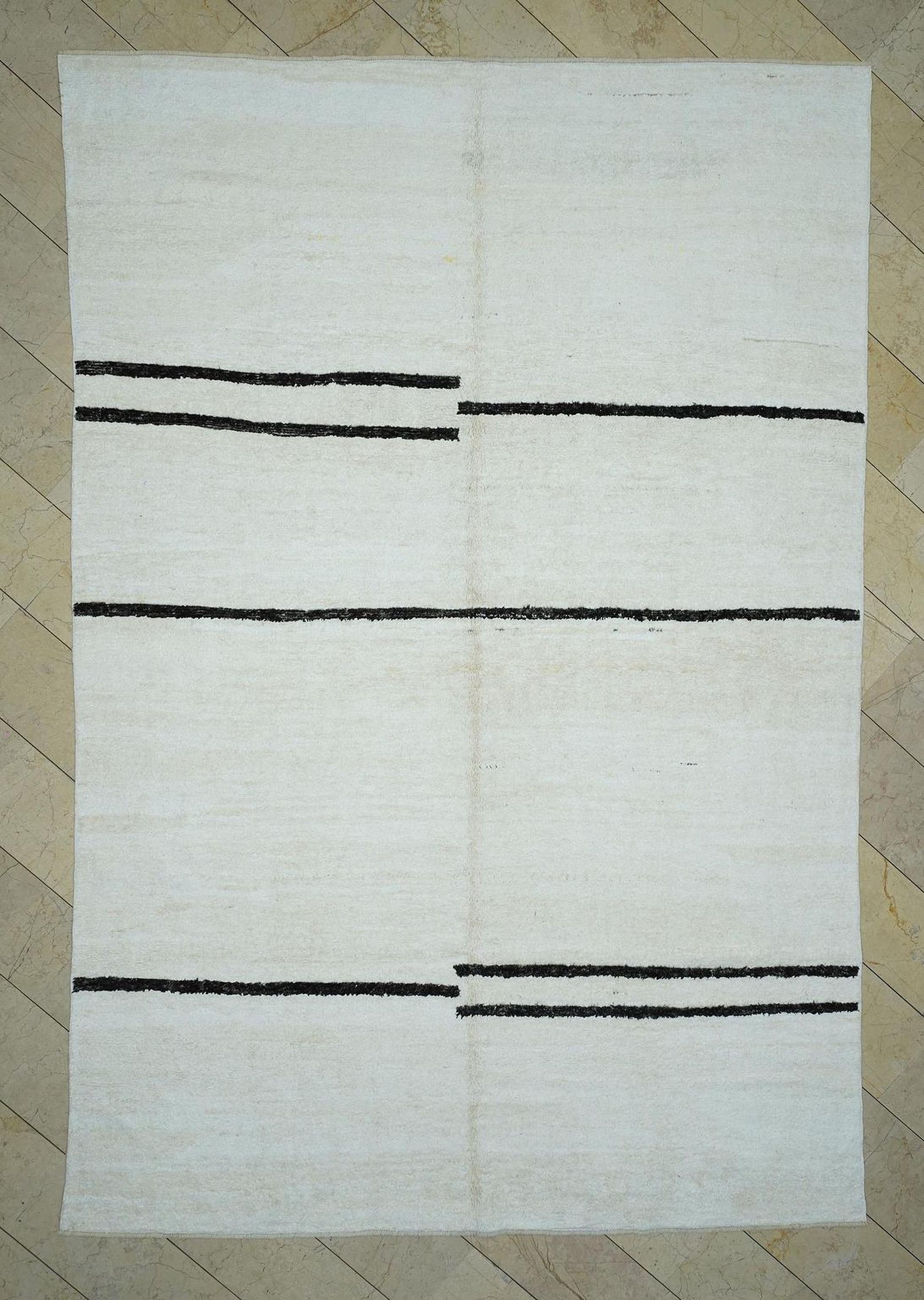 8x12 Handmade Neutral Hemp rug,Minimalist Stripe Design Fine Woven Carpet Rugs