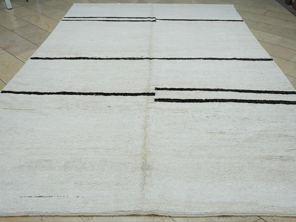 8x12 Handmade Neutral Hemp rug,Minimalist Stripe Design Fine Woven Carpet Rugs