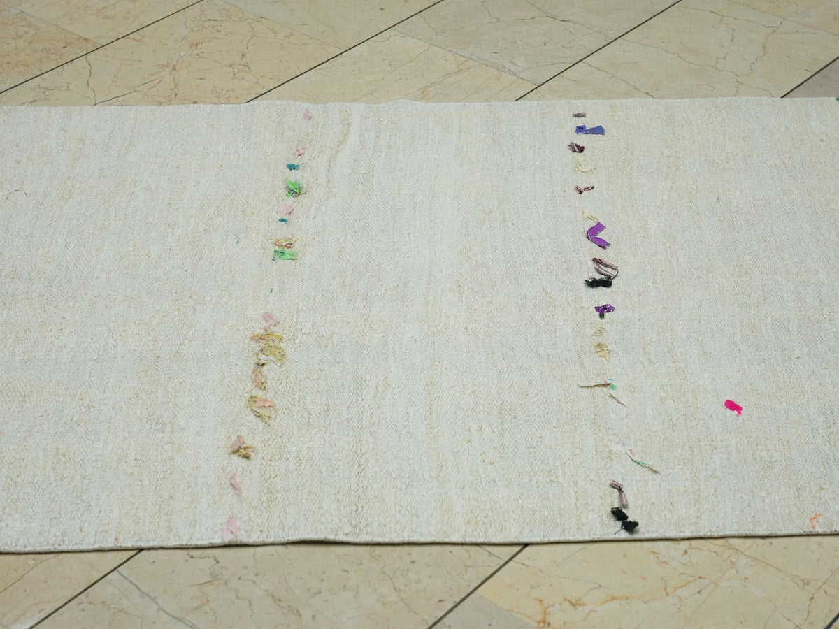 Long Narrow Hemp Rug Runner: 3,3"x12,8" Feet,Vintage Home Decor Kilim Runners.