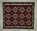 Red Color Flat Weave Turkish Large Kilim Rug: 8x9.4 Wool Handwoven Area Rugs.