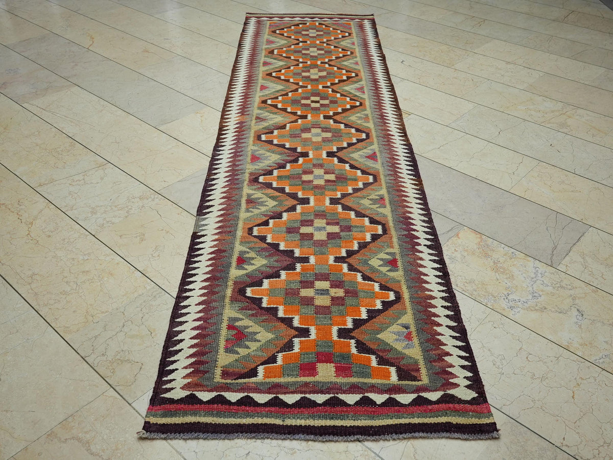 Vintage Turkish Kilim Rug Runner: Home Living Kitchen Decor Rugs, 2.8x10.3 Ft.