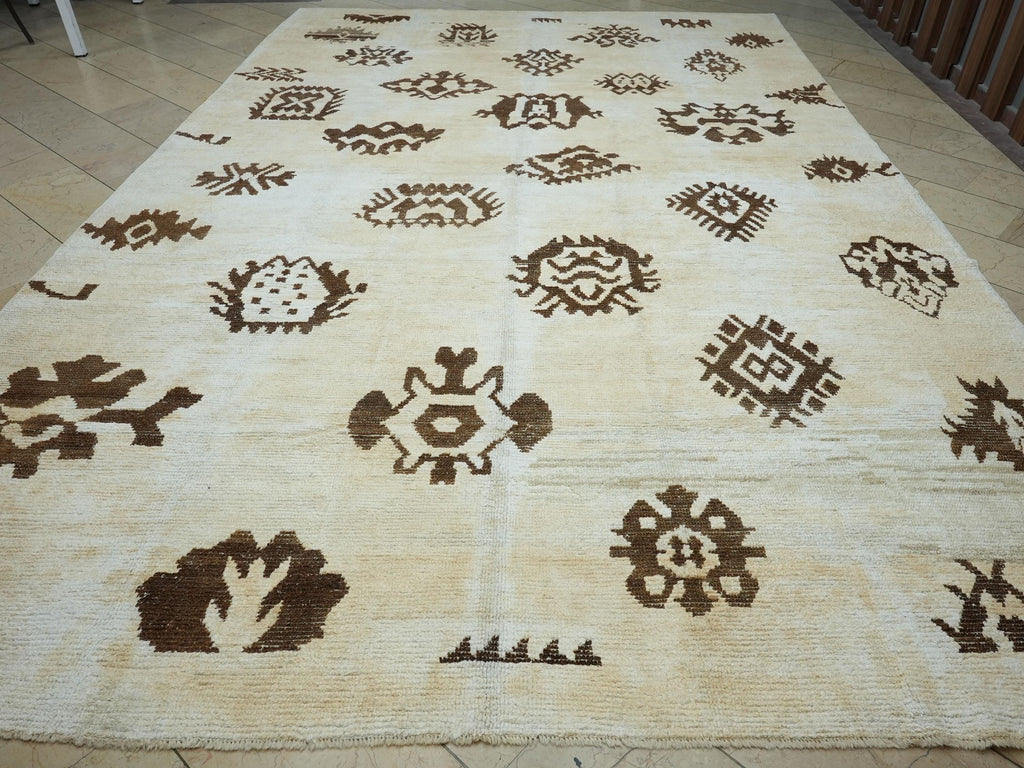 Cream & Brown Oversize Hemp and Wool Rug: 10x15 ft,Luxury Home Living Decor Rugs.