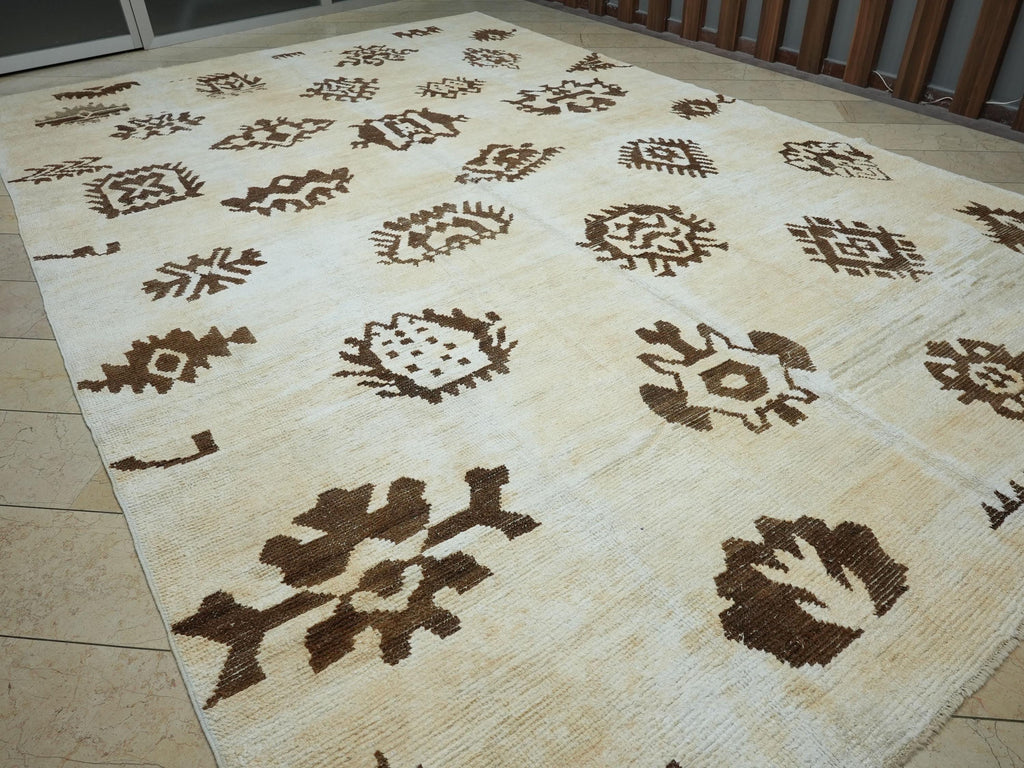 Cream & Brown Oversize Hemp and Wool Rug: 10x15 ft,Luxury Home Living Decor Rugs.