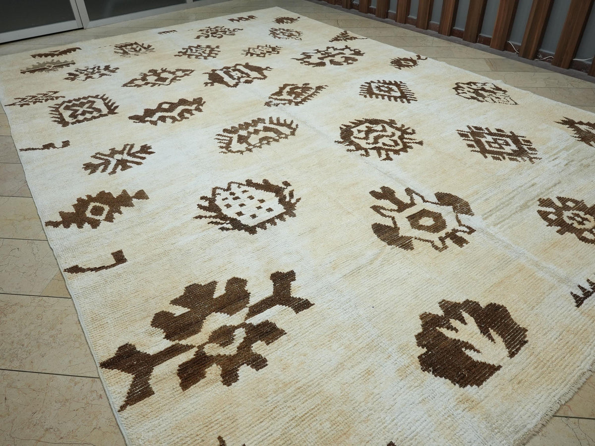 Cream & Brown Oversize Hemp and Wool Rug: 10x15 ft,Luxury Home Living Decor Rugs.