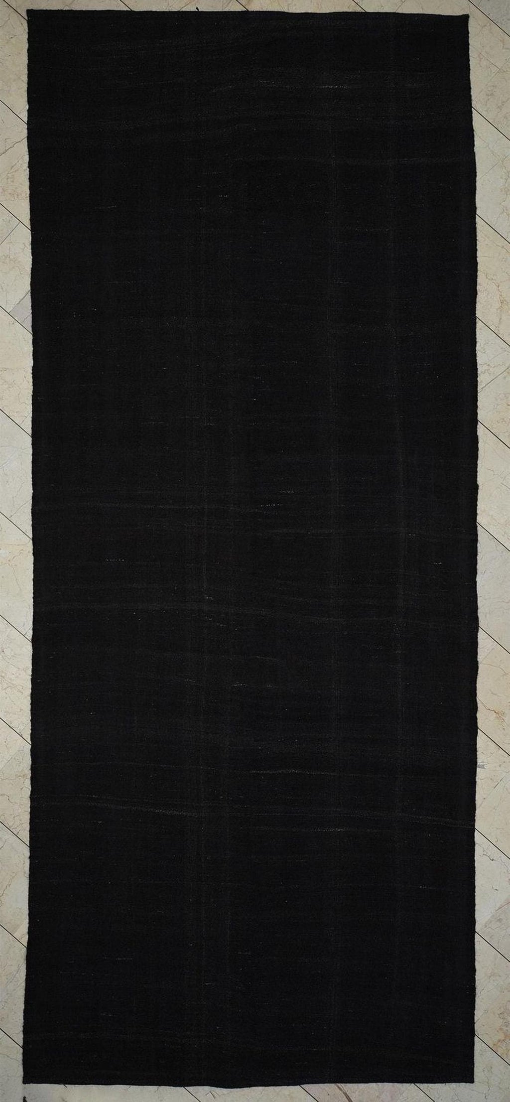 6x14 Dark Brown Natural Goat Hair Kilim Rug-Flat Weave Made Seasonal Outdoor Decor Rugs.